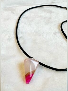 Handcrafted Pink Gradient Cone Pendant Necklace